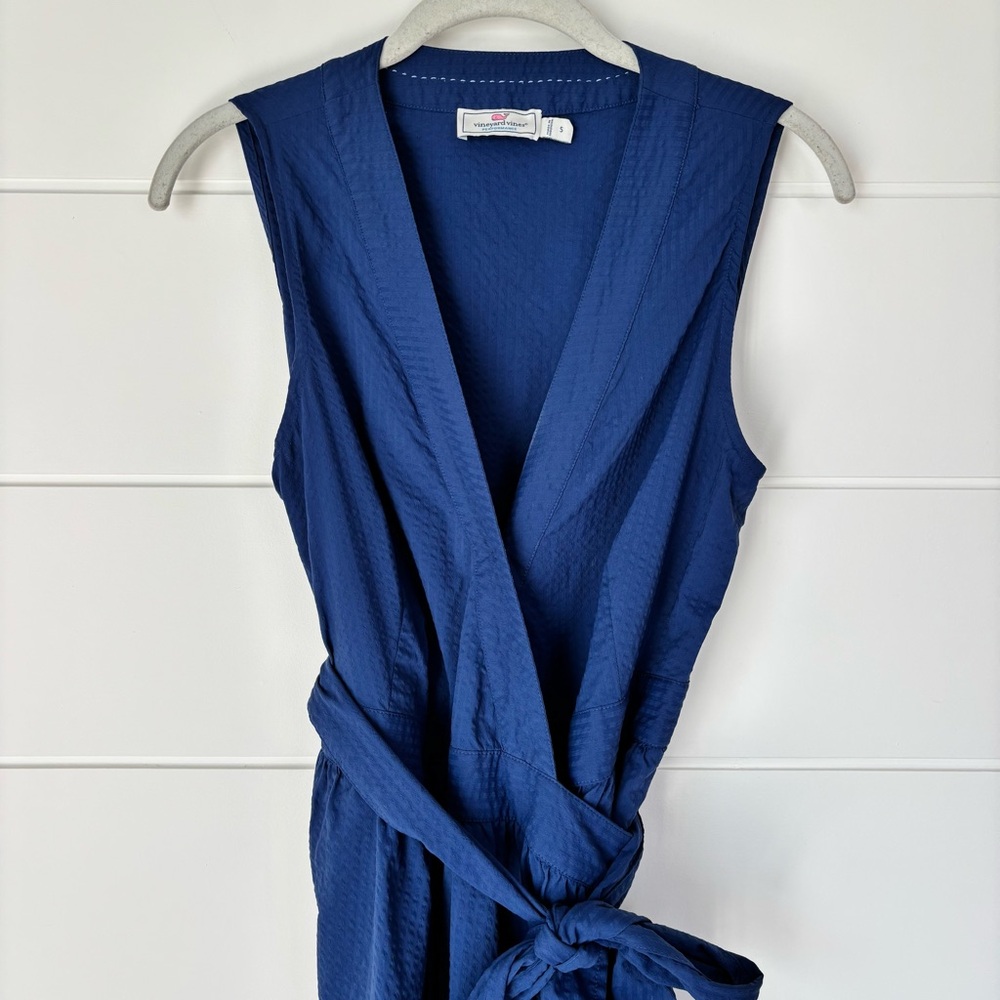 Vineyard Vines Harbor Wrap Navy Blue Dress Women's Size Small - Picture 3 of 15